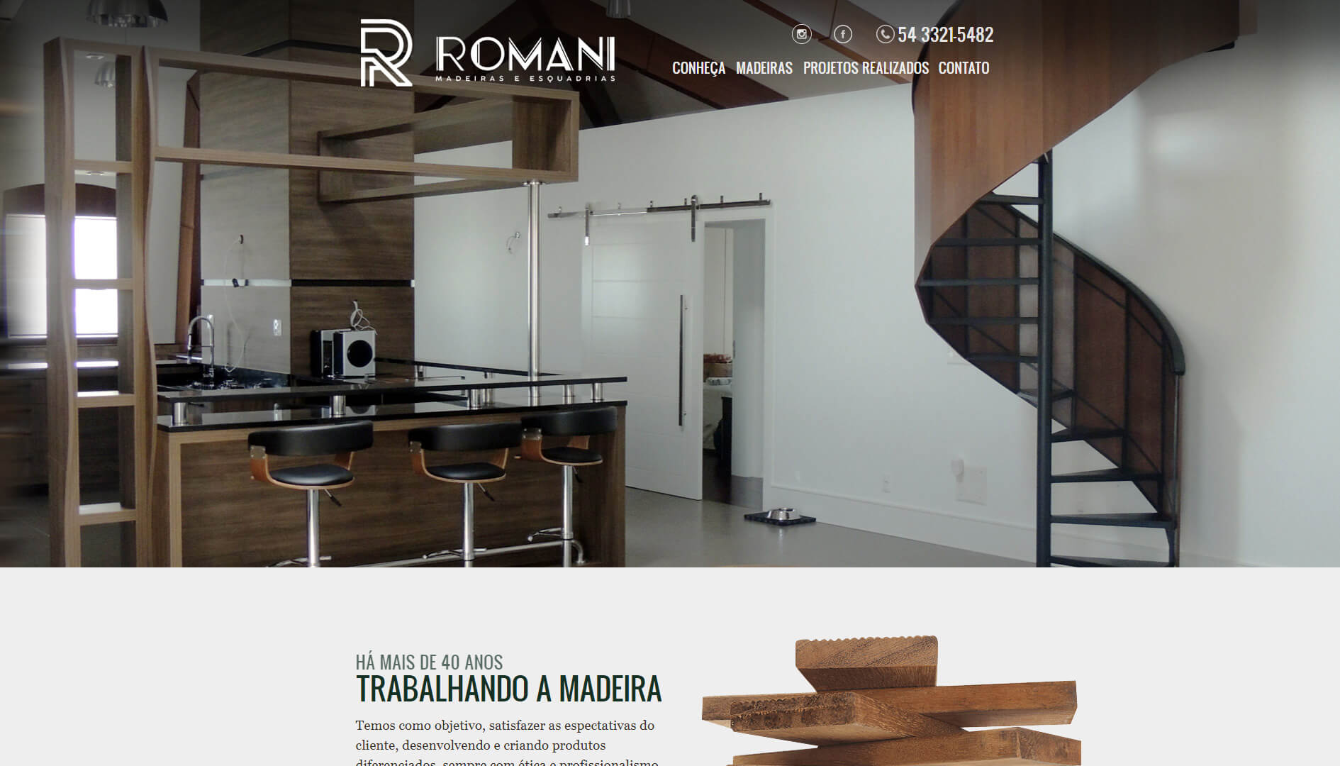 romani madeiras criação site erechim